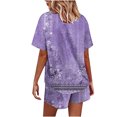 thumbnail image 4 of Puntoco moda mujer Casual estampado manga corta botones tops ropa de dormir pantalones cortos conjuntos de ropa de dormir liquidación Puntoco Puntoco-463, 4 of 5