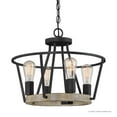thumbnail image 7 of Urban Ambiance Luxury Industrial Chandelier, Medium Size: 12.25"H x 17.5"W, with Vintage Style Elements, Ash Black Finish, UQL2813 from the Bergen Collection, 7 of 7