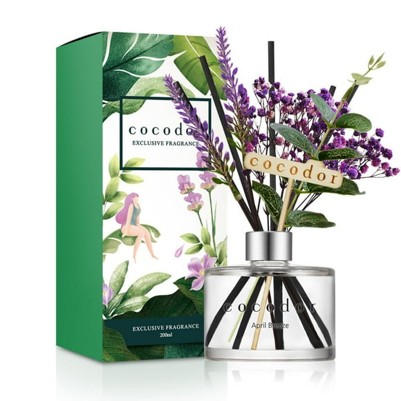 COCODOR Lavender Reed Diffuser/April Breeze/6.7oz/1Pack / Home Fragrance Scent Essential Oil Stick Diffuser for Bedroom Bathroom Home D cor