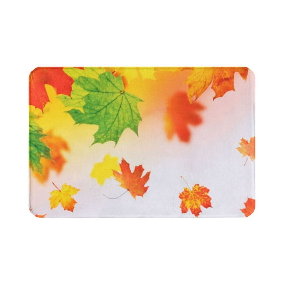 Fall Bathroom Rug Autumn Bath Mat Non Slip Bathroom Floor Carpet Decorative Bath Rug 16" X 24"