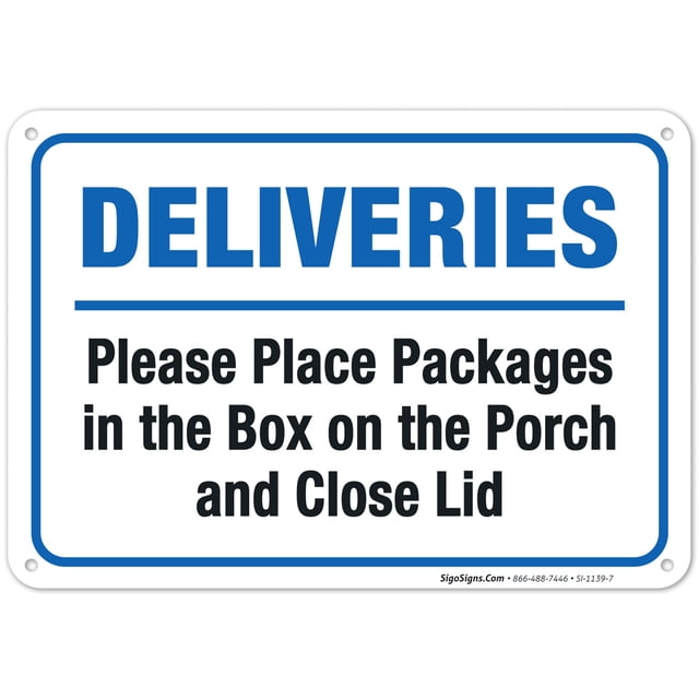 Package Delivery Sign, Please Place Packages in The Box On Porch ...
