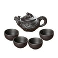 thumbnail image 2 of Tetera de arcilla,Tetera con infusor tradicional china hecha a mano,Juego de té portátil de kung fu de arcilla púrpura con 4 tazas,Tetera de Kung Fu con tapa,taza de té,regalo para el hogar, 2 of 8