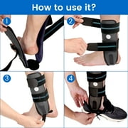 Velpeau Ankle Brace - Stirrup Ankle Splint - Adjustable Rigid Stabilizer for Sprains, Tendonitis, Post-Op Cast Support and Injury Protection for Women and Men (Gel Pads, Large - Right Foot)