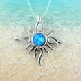 thumbnail image 2 of Unique Hawaiian Blue Opal Sun Necklace, Sterling Silver Blue Opal Sun Pendant, N8942 Valentine Birthday Anniversary Mom Wife Gift, 2 of 4