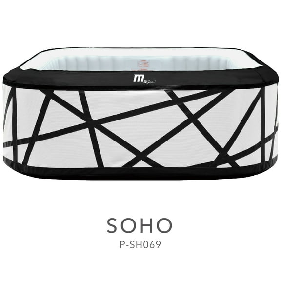 Mspa Soho, A Premium Inflatable Hot Tub & Spa, 132 Jets, 700w Massage Air Blower, 1350w Water Heater, One Piece Easy Install, Square, 4 2 Persons