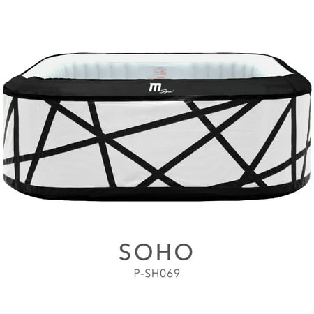 Mspa Soho, A Premium Inflatable Hot Tub & Spa, 132 Jets, 700w Massage Air Blower, 1350w Water Heater, One Piece Easy Install, Square, 4+2 Persons