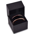 thumbnail image 4 of P. Manoukian Tungsten Wedding Band Ring 10mm for Men Women Black & 18K Rose Gold Plated Stepped Edge Brushed Lifetime Guarantee Size 4, 4 of 5