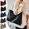 thumbnail image 1 of Bolso de mano para mujer Bolso de hombro de cuero suave de gran capacidad Bolso de mano estilo cubo retro Versátil para llevar al hombro o en la mano | Inspiración vintage | 42x29x10cm | Para las, 1 of 9
