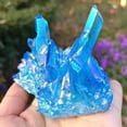 thumbnail image 2 of 80‑100g Titanium Aura Blue Rainbow Crystal Geode Cluster Healing Stone Decor Rock Natural Quartz Energy Display Gift Home Accents Spiritual Collector Specimen, 2 of 9