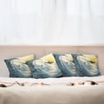 thumbnail image 4 of Ambesonne Ocean Throw Pillow Cover 4 Pack, Cloudy Tropical Island, 24", Beige Yellow Navy, 4 of 5