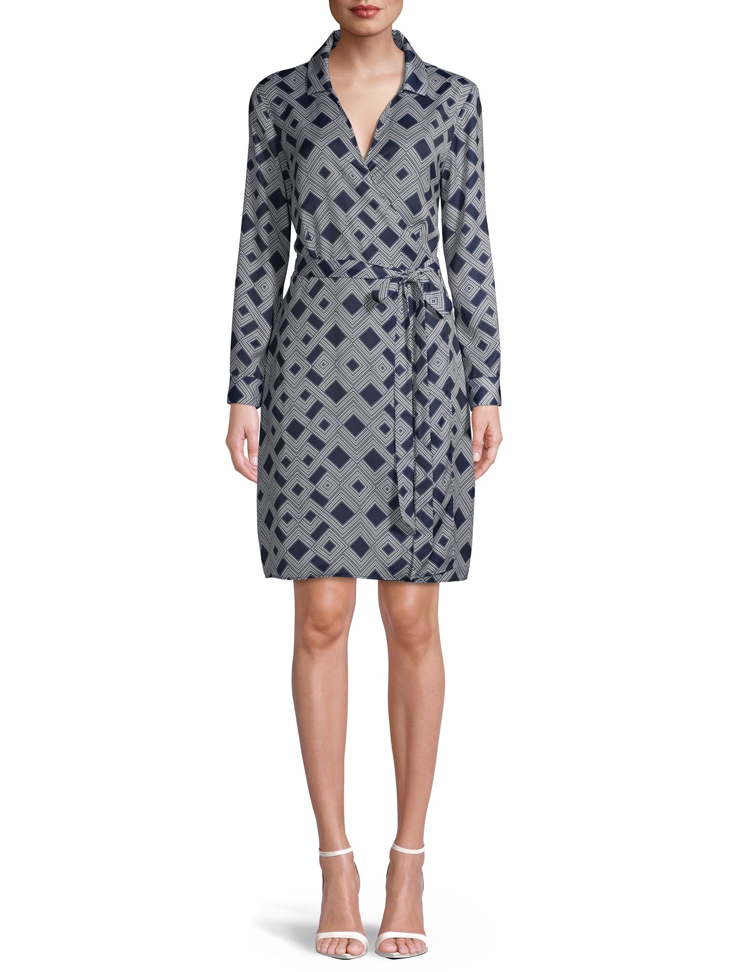 womens long sleeve wrap dress