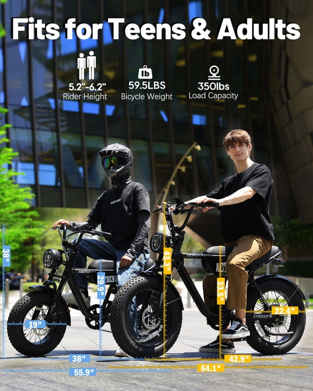 Electric Bike for Adults, Peak 1500W 28 MPH Fat Tire All-Terrain Electric Motorcycle, Full Suspension Mountain Electric Dirt Bike for Men/ Women Black & Gray