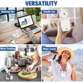 thumbnail image 4 of Portable Fan,Mini USB Desk Fan Phone Holder Rechargeable With Power Bank Wearable Personal Fan 3 Speeds Foldable Design For Office Kitchen Household Outdoors Travel, 4 of 7