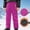 Hot Pink, variant on Unisex Boys Girls Fleece Lined Snow Pants Winter Soft Shell Straight Leg Pants Warm Waterproof Outdoor Hiking Ski Trousers Hot Pink 5-6 Years