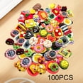 thumbnail image 1 of Toy de alimentos en miniatura de 100 piezas mini juego de resina Juguete de juguete Juego de cocina Accesorio de juegos de cocina Juega Juguete de, 1 of 10