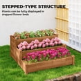 thumbnail image 4 of Outsunny 3-Tier Raised Garden Bed Wooden Planter Kit for Yard & Patio Brown, 4 of 10