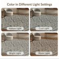 thumbnail image 7 of ODIKA 9'x12' Washable Area Rug Beige Geometric Symmetrical Column Earthy Palette Large Boho for Dining Room, Basement, Office, Non-Slip Chair-Friendly, 7 of 7
