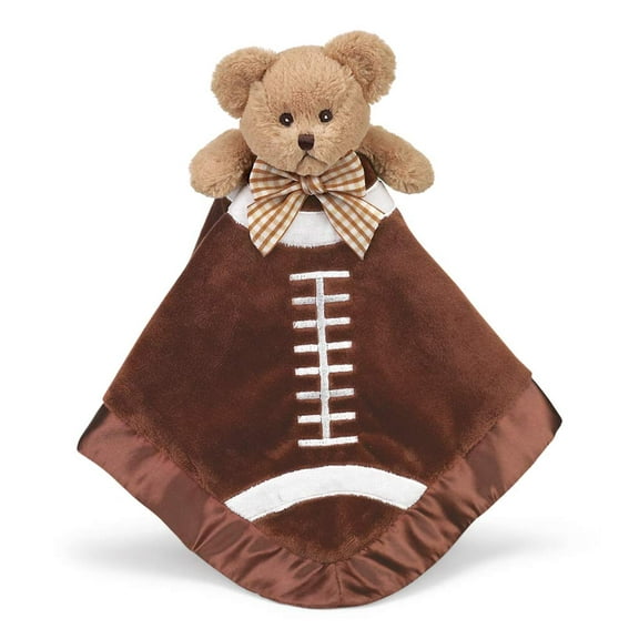 Bearington Baby Touchdown Snuggler, Football Plush Stuffed Animal Teddy Bear Security Blanket, Lovey 15"