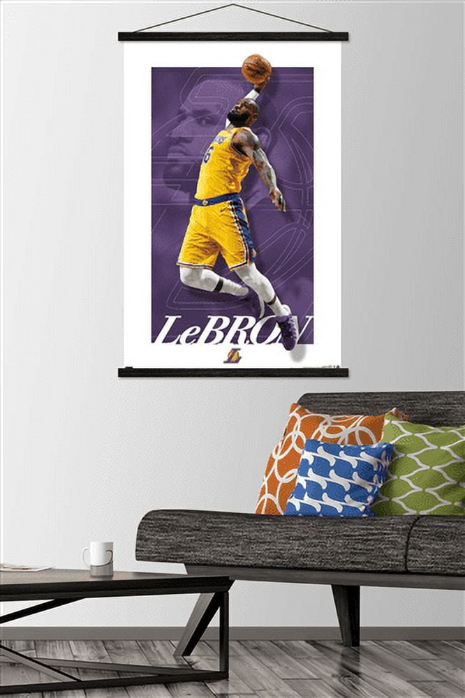 NBA Los Angeles Lakers - LeBron James 21 Wall Poster with Magnetic Frame, 22.375" x 34"