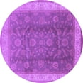 thumbnail image 1 of Ahgly Company Indoor Round Oriental Purple Traditional Area Rugs, 5' Round, 1 of 4