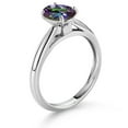 thumbnail image 3 of Gem Stone King 10K White Gold Green Mystic Topaz Solitaire Engagement Ring for Women (1.58 Cttw, Oval 8X6MM, Gemstone Birthstone, Available in Size 5, 6, 7, 8, 9), 3 of 4