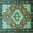 thumbnail image 1 of Ahgly Company Machine Washable Indoor Square Persian Turquoise Blue Traditional Area Rugs, 7' Square, 1 of 4