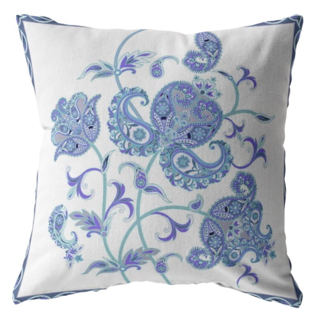 Coussin en Daim Double Face, avec Fermeture Éclair, Bleu Clair