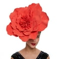 thumbnail image 1 of Chapeau Rouge pour Femmes, Clip à Cheveux en Maille pour Mariage, Cocktail, Fête de Thé, 1 of 3