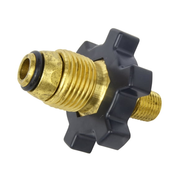 Mr. Heater Excess Flow Adapter Soft Nose P.O.L. with Handwheel x 1/4in Male Pipe Thread