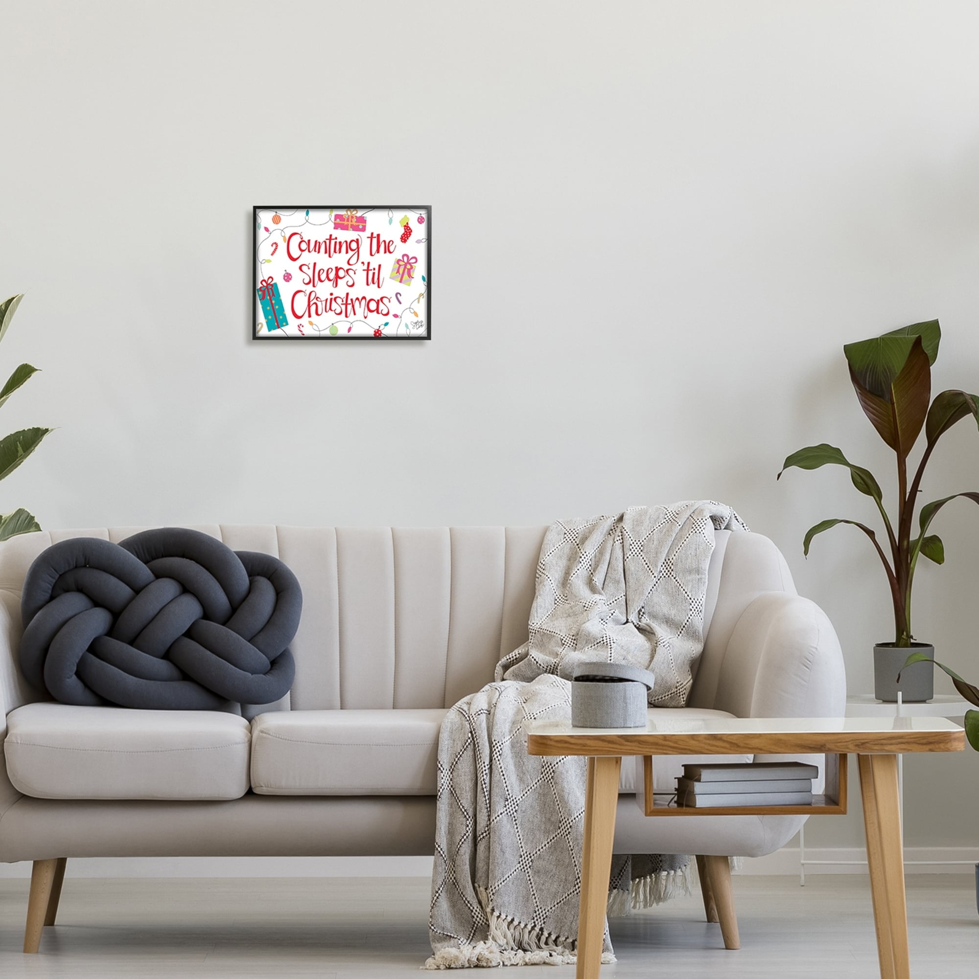 Stupell Industries Counting The Sleeps 'Til Christmas Holiday Painting White Framed Art Print Wall Art