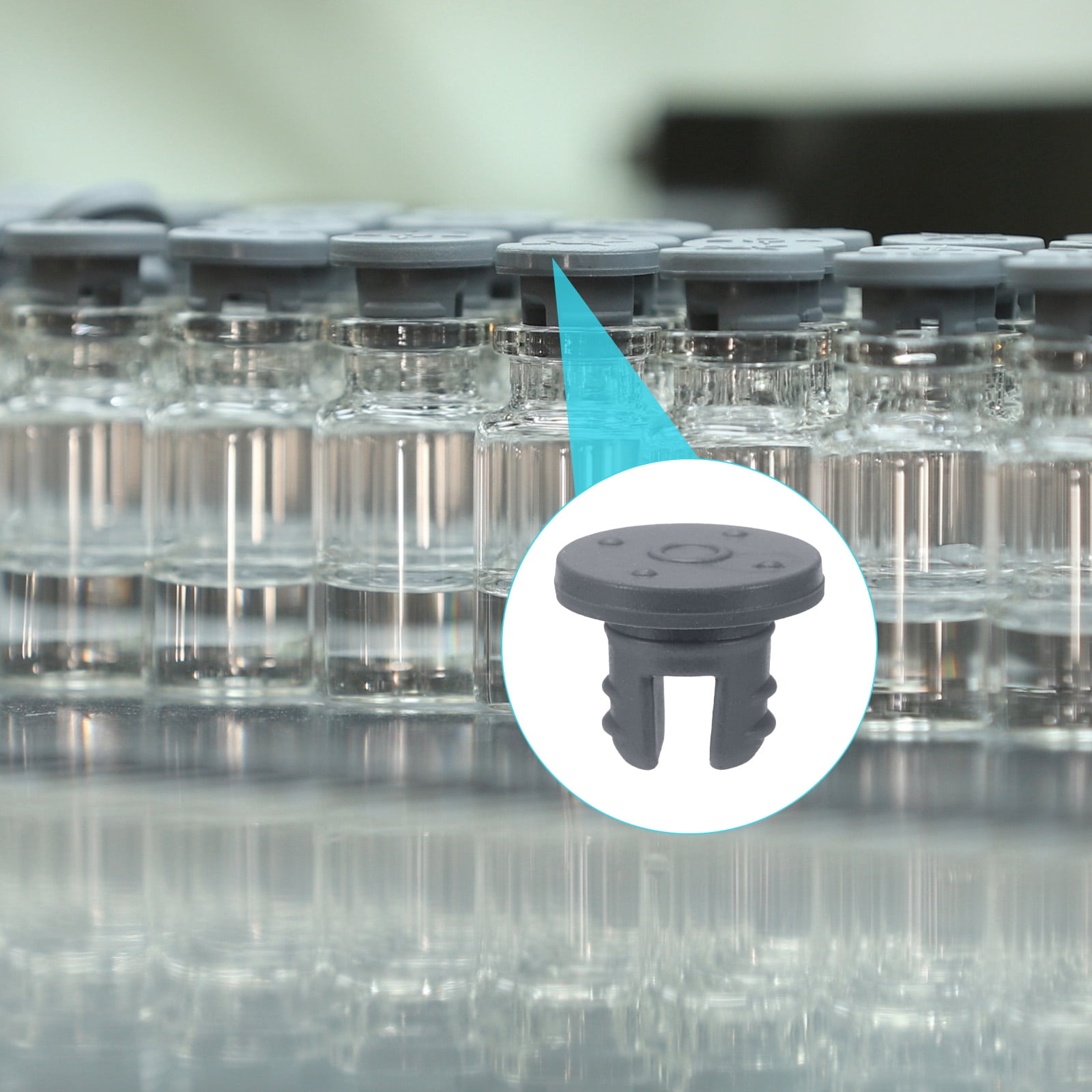 Unique Bargains Vials Rubber Stoppers Self-Healing Injection Ports Glass 200pcs