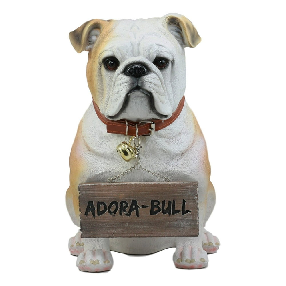 Ebros "Max" Realistic Large English Bulldog Statue 12"Tall Adorable