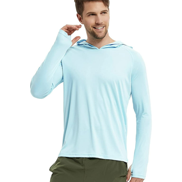 MIER Men's Sun Protection Hoodie Long Sleeve Workout UV Shirts