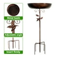 thumbnail image 4 of Bird Feeder Kadlawus Under $5 ! Robust Iron Bird Bath with Leaf Decor Adjustable Pole for Outdoor Use Weather Resistant Design for Garden Patio Setting, 4 of 7