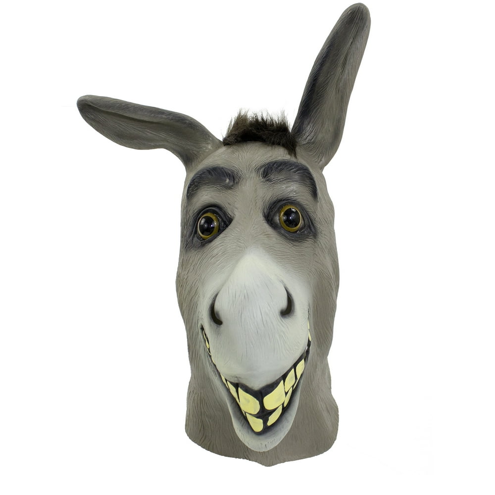 Halloween Cosplay Dress up Funny Animal Cartoon Head Latex Mask (Donkey ...