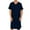 Navy, variant on Lumeqa Mens Nightshirt Short Sleeve V Neck Nightgown Loose Fit Comfy Pajama Sleepwear Henley Sleep Shirt with Pockets