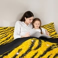 thumbnail image 5 of Homewish Chic Glitter Print Bedding Comforter Set,Safari Tiger Lines Twin Comforter Sets,Black Yellow Bedding Set For Girls Kids,Microfiber Bedroom Decor Reversible,2 Pieces, 5 of 8