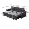 thumbnail image 7 of Hybition Modern L-Shaped Sectional Sofa Velvet Sofabed with Storage Chaise Gray, 7 of 7