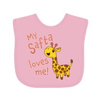 Inktastic My Safta Loves Me Cute Giraffe Boys or Girls Baby Bib
