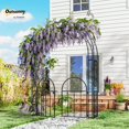 thumbnail image 2 of 7.4ft Steel Garden Arch with Gate, Black, 2 of 9