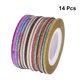 thumbnail image 4 of 14 rollos 2 mm brillante línea de arte de uñas cinta adhesiva para uñas calcomanías de uñas set manicura herramienta de bricolaje para mujer dama (14 colores), 4 of 5