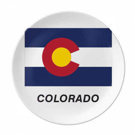 

American State Flag Profile Colorado Plate Decorative Porcelain Salver Tableware Dinner Dish