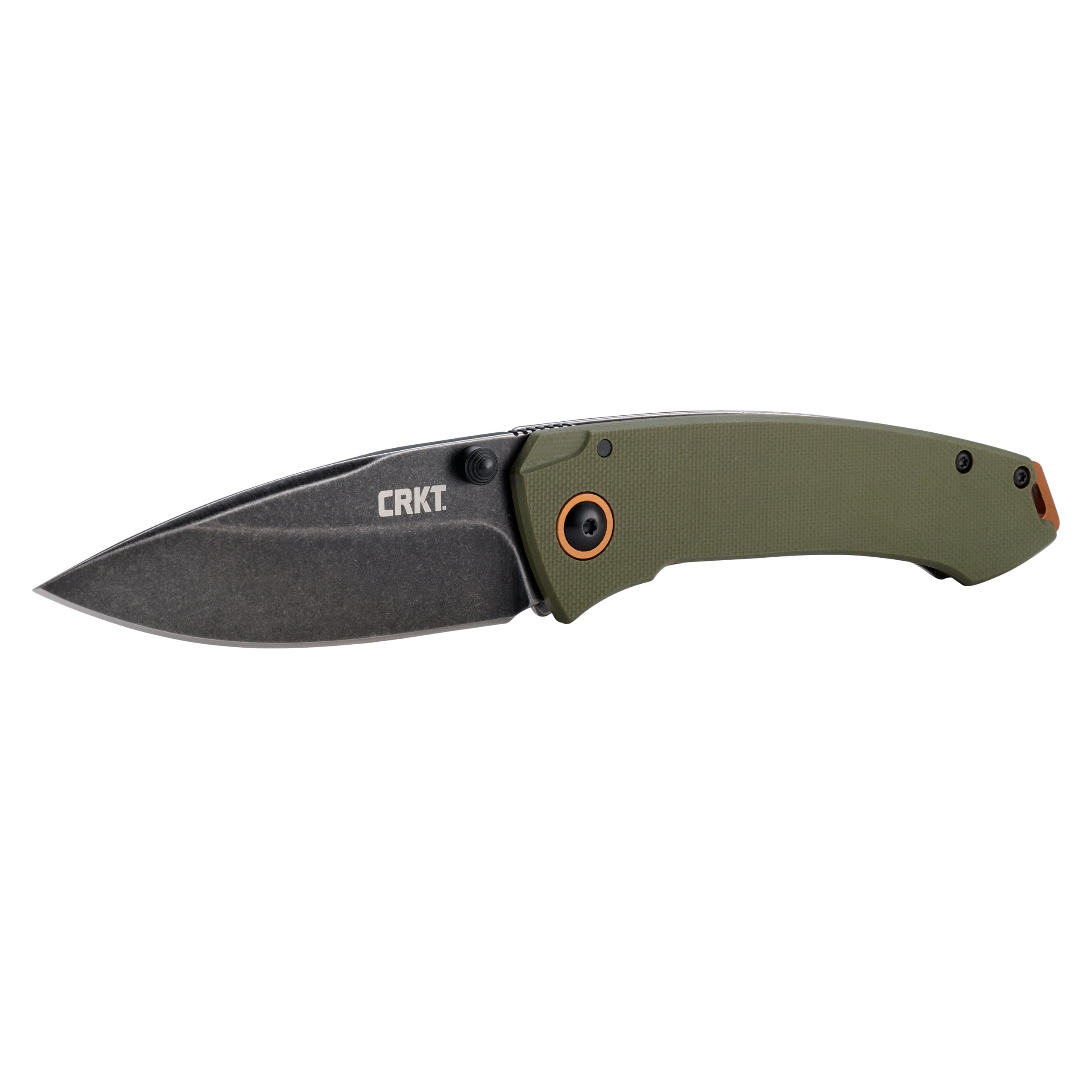 CRKT Tuna Everyday Carry EDC Pocket Folding Knife with Frame Lock: Stainless Steel Plain Edge Blade, G10 Handle, Pocket Clip, 2520