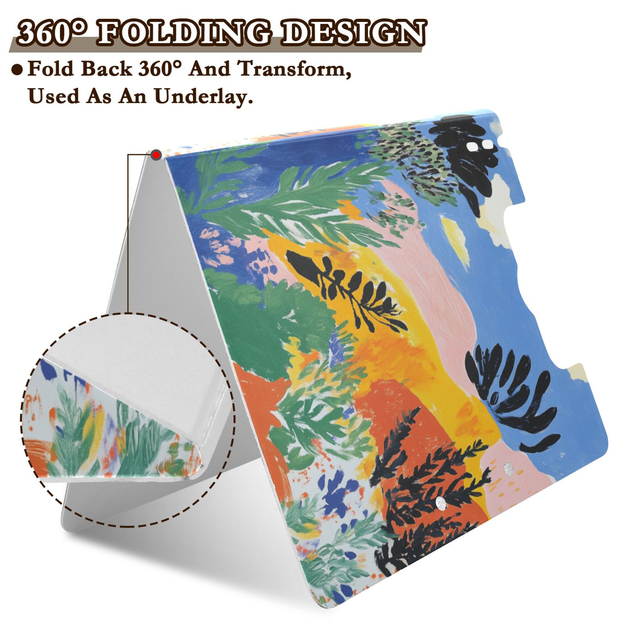 FORMRS A4 Clipboard Folder with Pen Holder Horizontal Foldable School Office Binder, Colorful Landscape