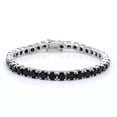 thumbnail image 5 of 10Ct Round Cut Lab Created Black Diamond 4MM 7" Womens Tennis Bracelet For Your Valentine 14K White Gold Plated, 5 of 5