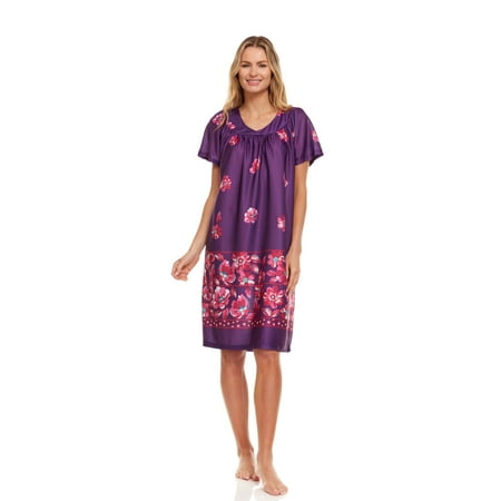 

Lati Fashion Women Nightgown Sleepwear Female Sleep Dress Nightshirt Purple XXXL