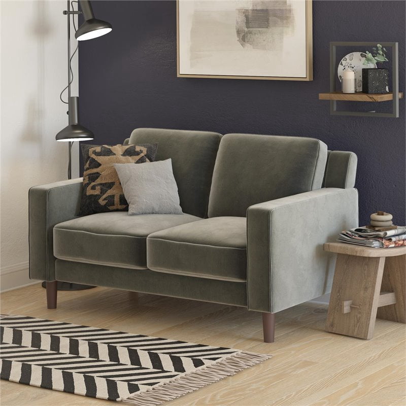 Buy DHP Brynn Loveseat 2 Seater Living Room Upholstered Sofa in Gray ...