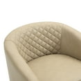 thumbnail image 6 of UIXE Accent Chairs Modern Upholstered Armchair Comfy Faux Leather Single Sofa for Living Room, Beige, 6 of 8