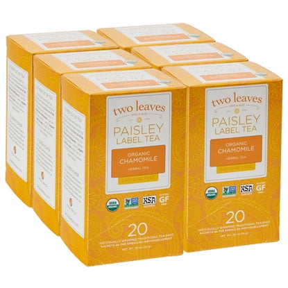 - Paisley Label Tea by Two Leaves and a Bud, Inc. Organic Chamomile Herbal Tea, 20 Count