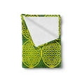 thumbnail image 2 of Abstract Soft Flannel Fleece Throw Blanket, Modern Vivid Flower of Life Code Illustration, Cozy Plush for Indoor and Outdoor Use, 60" x 80", Yellow Hunter Green, by Ambesonne, 2 of 5